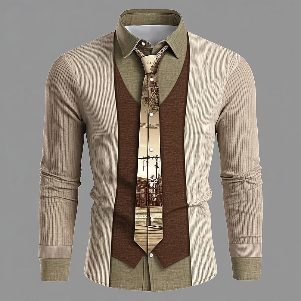 Unique Men'S Formal Wear - Męska koszula z długim rękawem, z