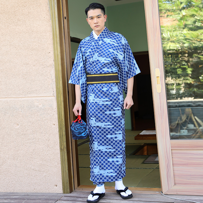 Traditional Japanese Men'S Formal Wear - Letnia japońska odzież etniczna kwiat ogień