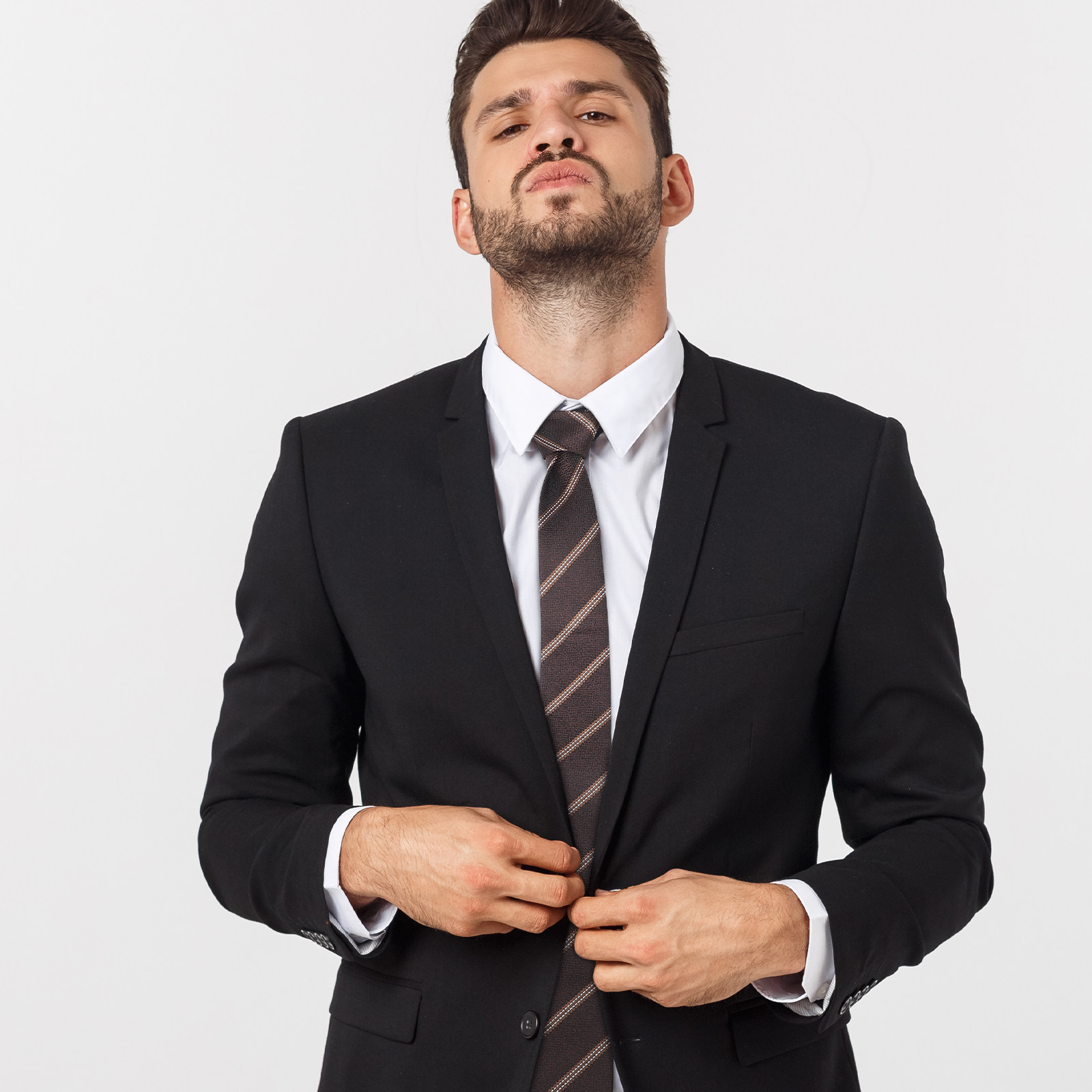 Men'S Holiday Formal Wear - Ponadczasowy krawat w paski, gotowy do