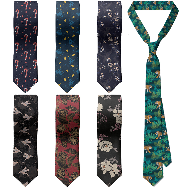 Men'S Holiday Formal Wear - Męski Slim Fit krawat z nadrukiem