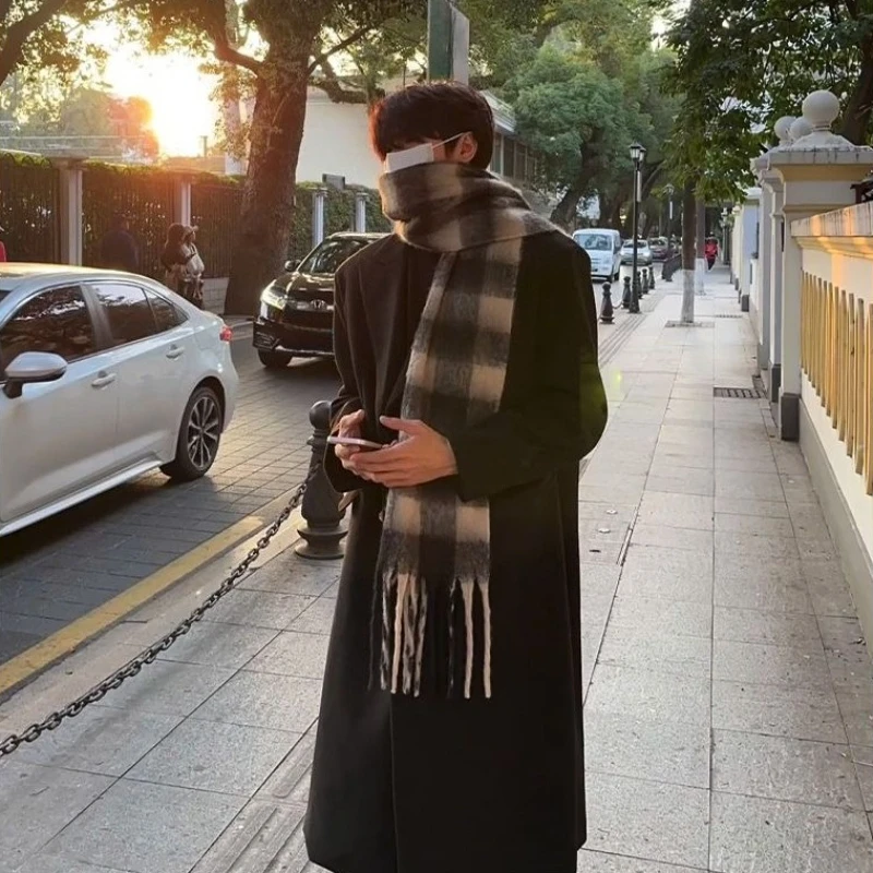 High End Men'S Formal Wear - Męski płaszcz wełniany w stylu koreańskim,