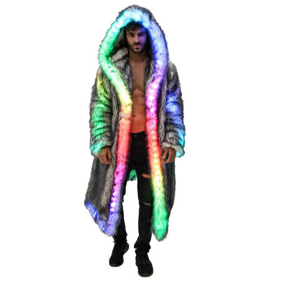Men Formal Wear Coat - Męski płaszcz ze sztucznego futra z