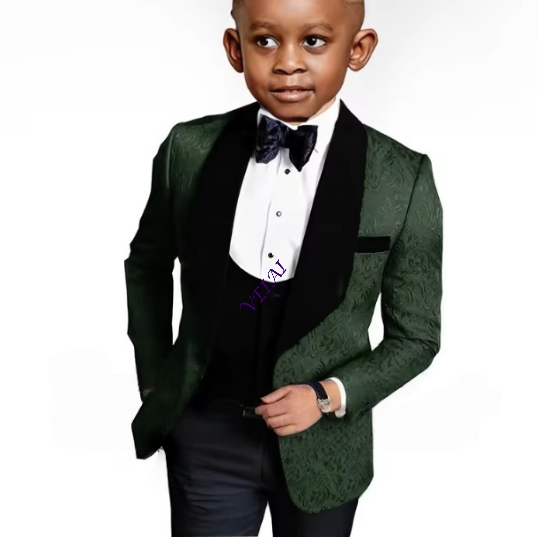 Men Formal Wear Clothes - IFashion Chłopięcy Trzyczęściowy Garnitur w Kwiaty,