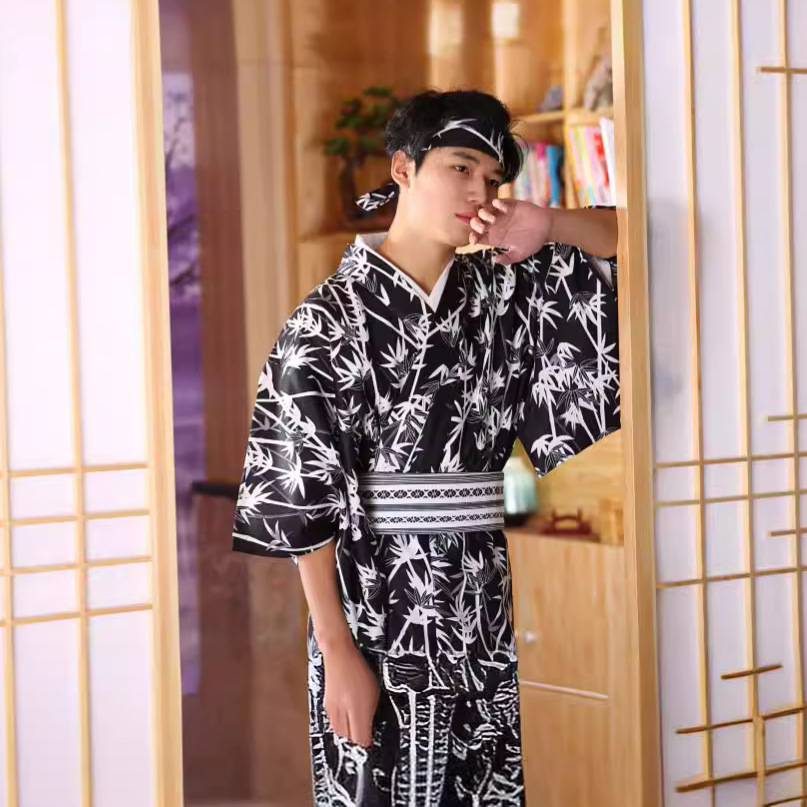 Traditional Japanese Men'S Formal Wear - Męski japoński kimono z bambusowym wzorem