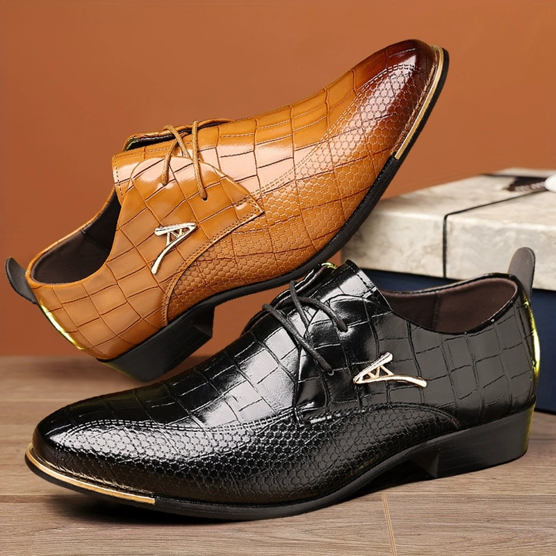 Męskie buty ze skóry PU, elega – Men'S Used Formal Wear recenzja i cena