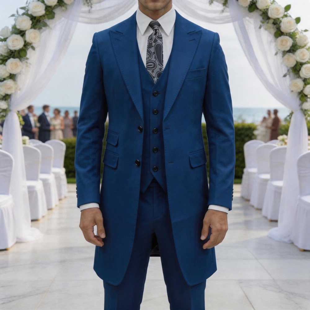 Elegancki męski garnitur slim  – Men Formal Wear Dress recenzja i cena