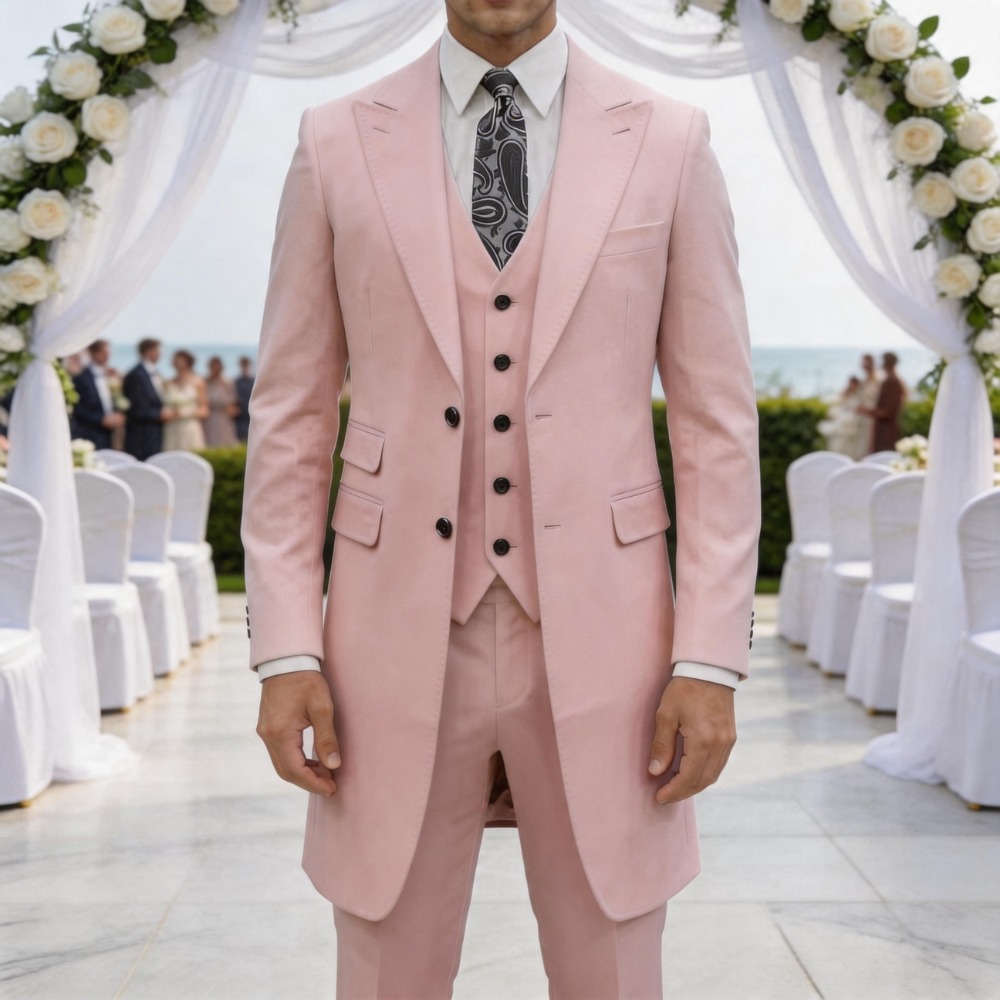 Elegancki męski garnitur slim  – Men Formal Wear Dress recenzja i cena