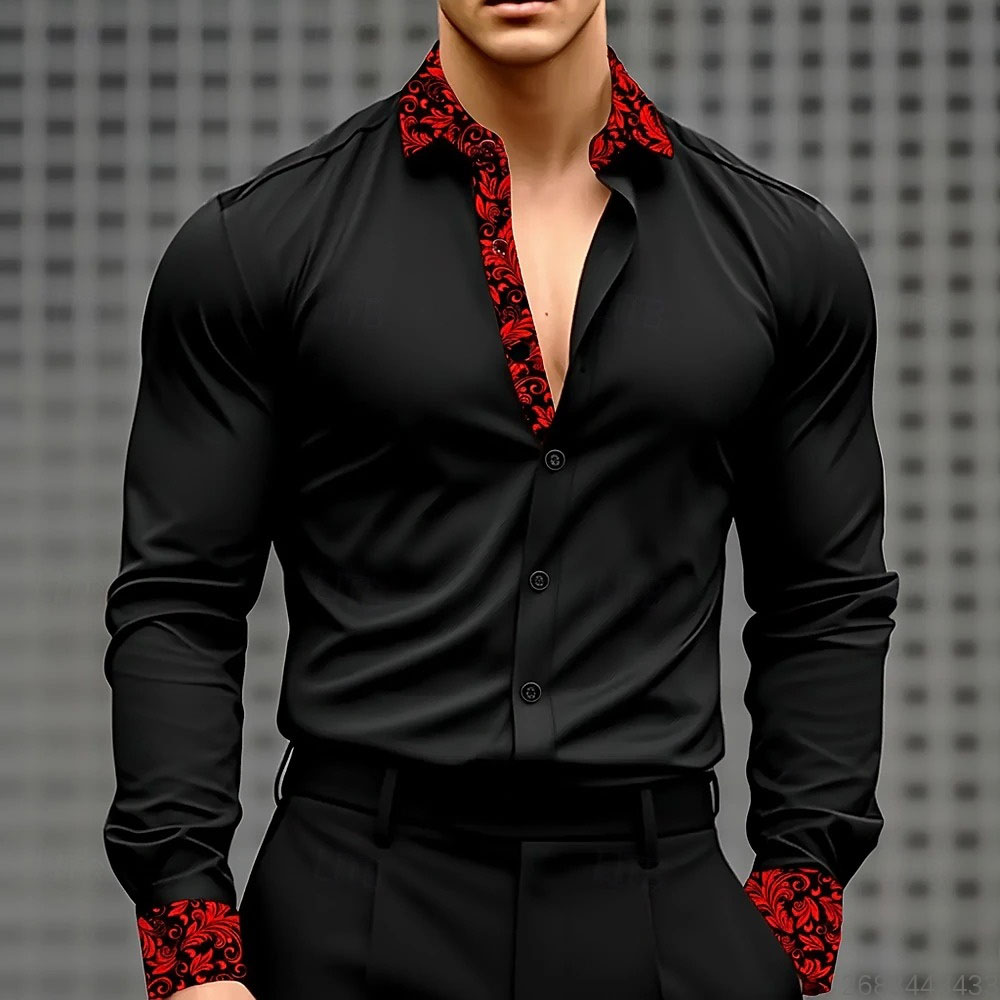 Męska koszula w kwiaty z nadru – Men'S Holiday Formal Wear recenzja i cena
