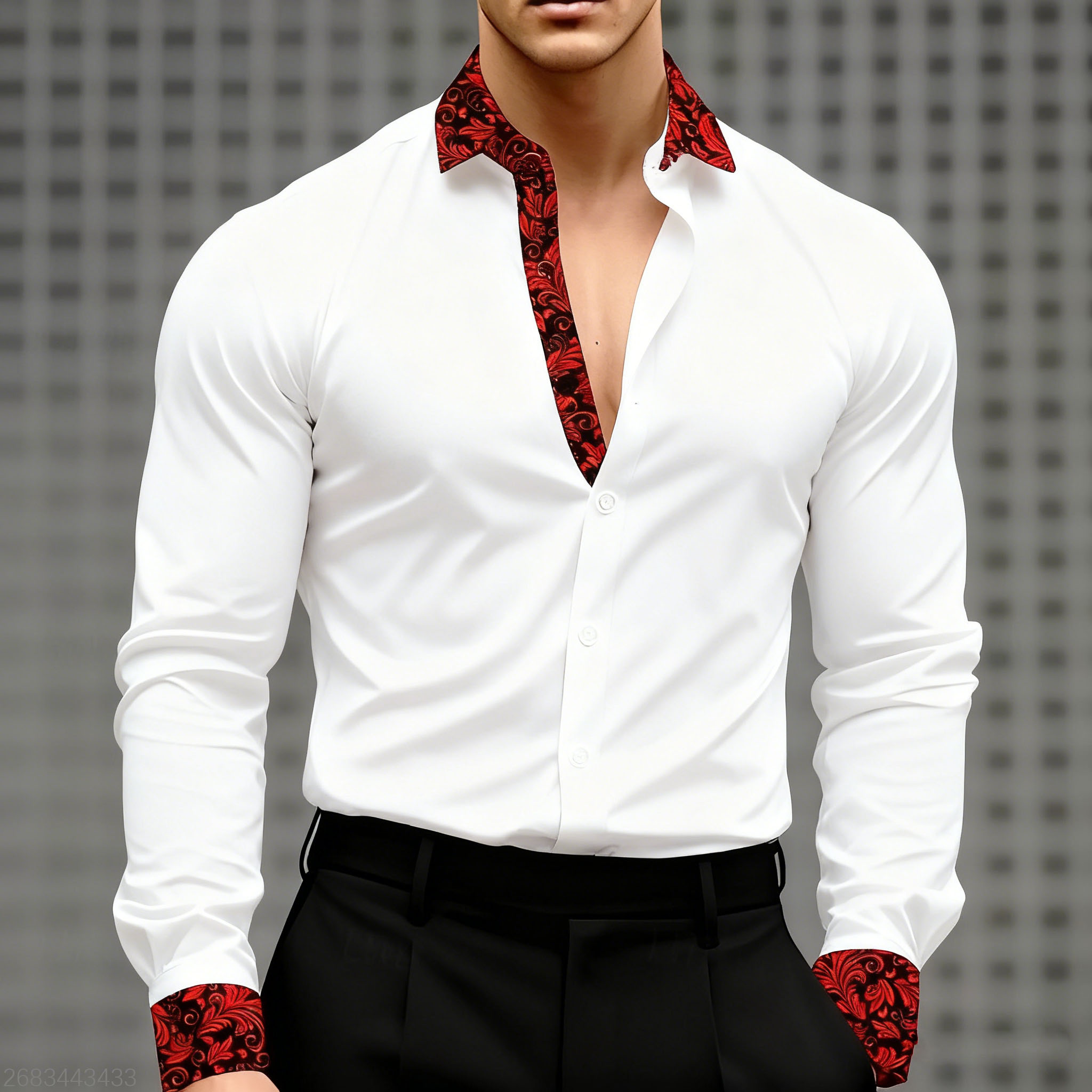 Męska koszula w kwiaty z nadru – Men'S Holiday Formal Wear recenzja i cena