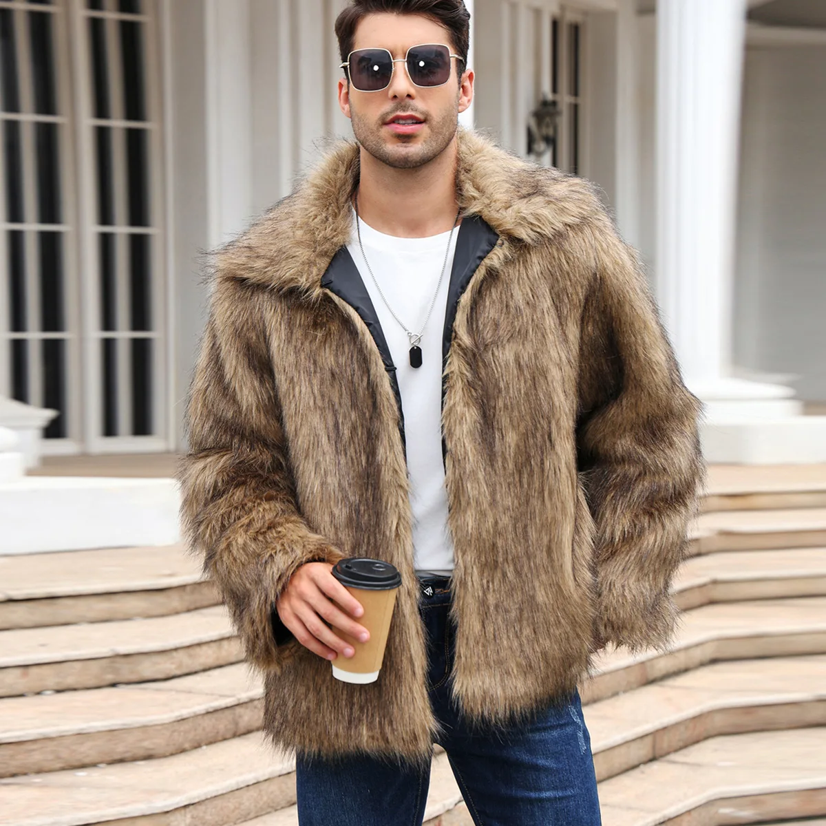 Mężczyźni Kurtka ze sztucznego – Men Formal Wear Coat recenzja i cena