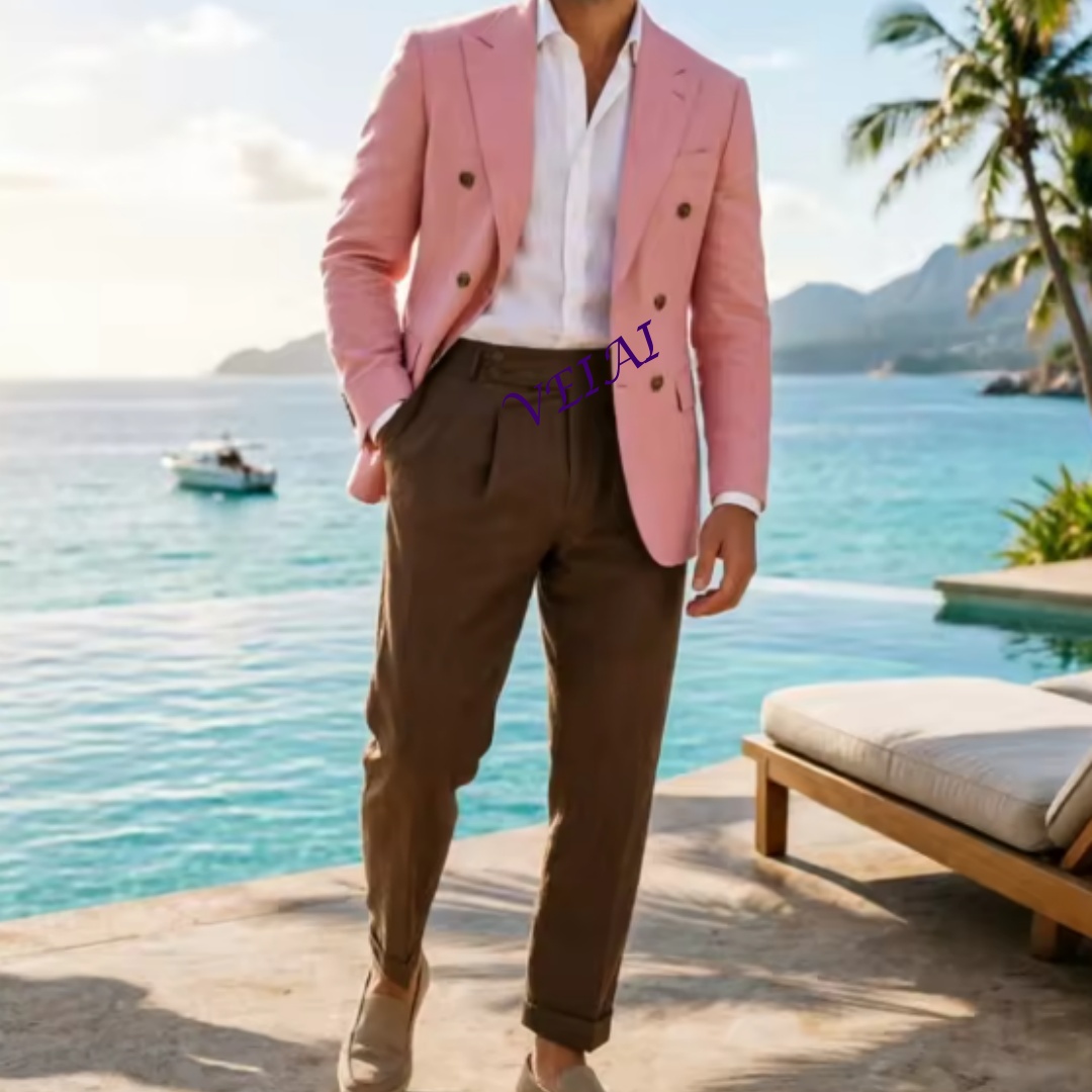 Dwuczęściowy, beżowy, lniany g – Men'S Holiday Formal Wear recenzja i cena